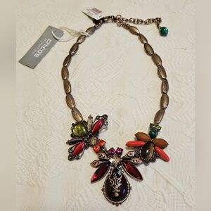 NWT Chico's Jeweled Butterfly Necklace Multicolor
